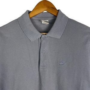 VTG 90s Nike Gray Tag Logo Casual Swoosh Polo Shirt Sz Large Golf Preppy